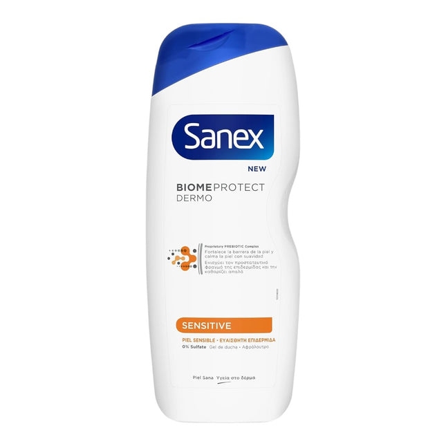 SANEX Gel de Ducha BiomePortect Dermo Sensitive Fortalece la barrera de la piel y la calma con suavidad Para piel sensible 550 ml