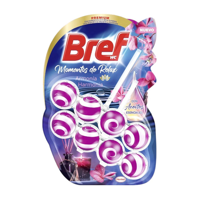 BREF Power Activ WC Disinfectant Hanger Relaxing Moments Harmony Blister of 2 units 