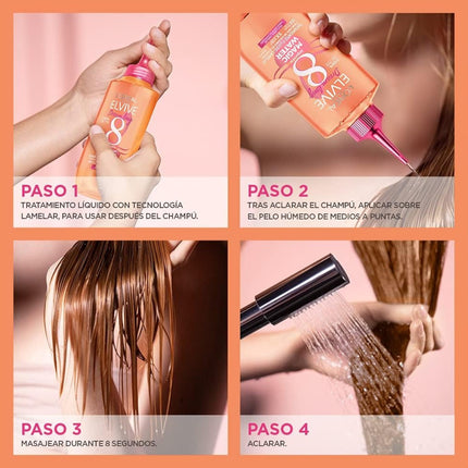 L'OREAL PARIS Elvive Tratamiento Capilar Fluido Con Tecnología Lamelar, Con aclarado, Para Pelo Largo y Dañado, Cabello Hidratado, Suave y Brillante Dream Long Magic Water 200 ml