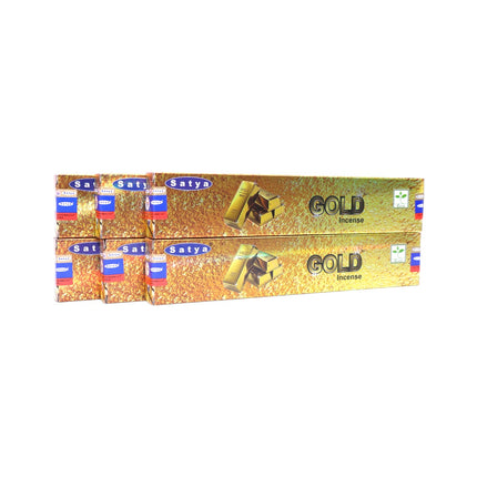 Satya Pack of 12 boxes 15g of Gold Incense 