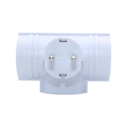 Enchufe Triple schuko de color blanco MAX.3680W 16A/250V Adaptador Ladron Triple