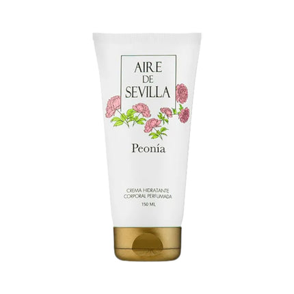 AIRE DE SEVILLA Estuche de cosmética para mujer con Perfume Gel de ducha suave y Crema Hidratante corporal perfumada Cofre de regalo de ritual perfumado olor a Peonía (150 ml cada uno)