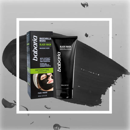 Barbaria Black Mask Black Mask with Cucumber Extract and Charcoal for clean, hydrated, impurity-free and detoxified skin 100 ml 