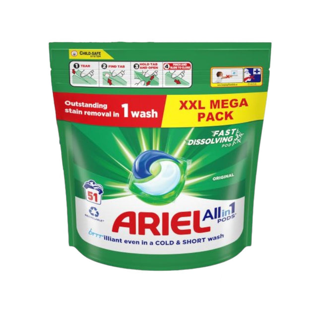 Ariel All-in-1 PODS Original Liquid Detergent Capsules 51 Washes 