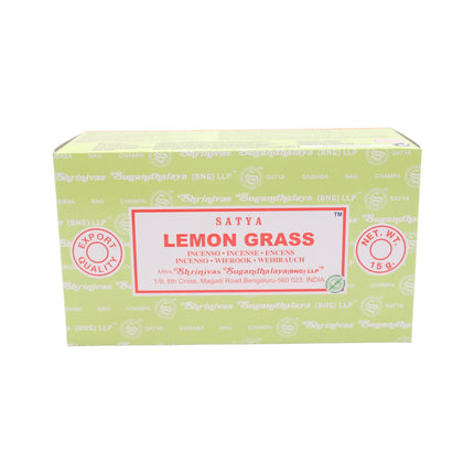 Satya Pack of 12 boxes 15g of Lemon Grass Incense 