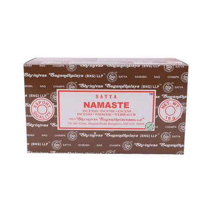 Satya Pack of 12 boxes 15g of Namaste Incense 