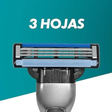 Gillette Mach3 Recambio Para Maquinillas De Afeitar Para Hombre De 3 Hojas, 4 Recambios Para Máquina De Afeitar, Hojas Más Resistentes Que El Acero