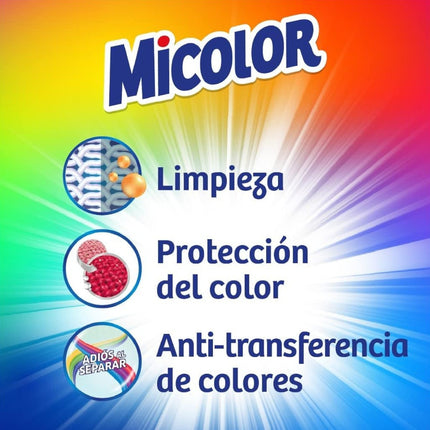 Micolor Bolsas con 25 Cápsulas Cada una – Detergente para Ropa de Color, Poder Quitamanchas, Protege los Colores y Formato Sostenible