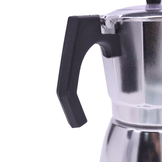 Coffee Maker With Transparent Lid The ITALIAN ALUMINUM ALLOY Classic Espresso Moka Coffee Available sizes 3 / 6 / 9 / 12 cups 