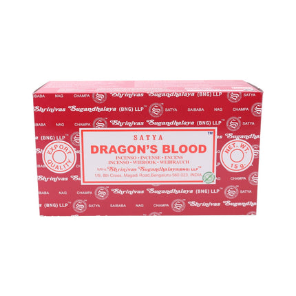 Satya Pack of 12 boxes 15g of Dragon's Blood Incense