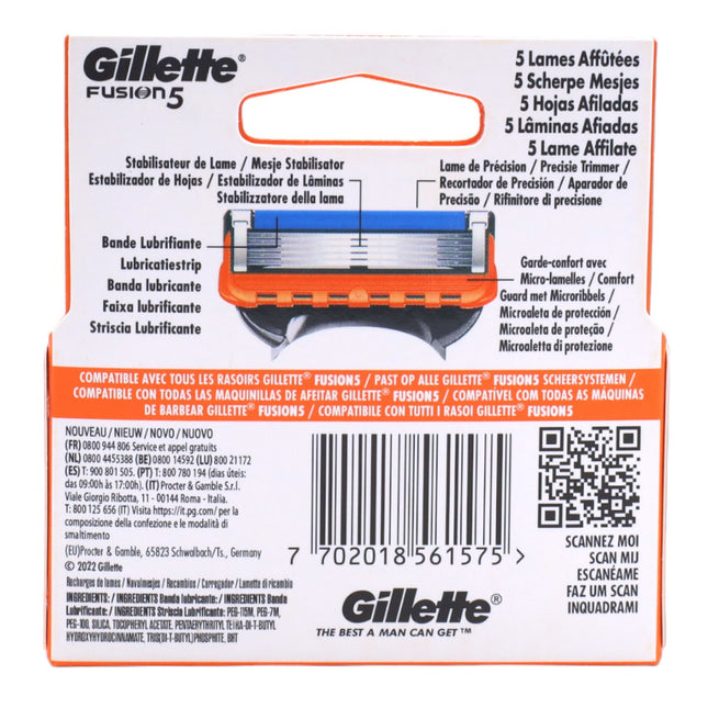 Gillette Fusion5 Men's Razor Blades, 4 Razor Blade Refills 