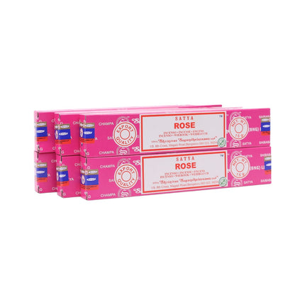 Satya Pack of 12 boxes 15g of Rose Incense 