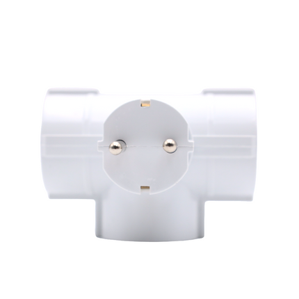 Enchufe Triple schuko de color blanco MAX.3680W 16A/250V Adaptador Ladron Triple