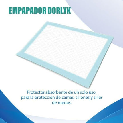 DORLYK Empapador de Cama para Adultos Desechable de 60x90 cm Protector de Colchón, Sillón y Silla de Ruedas Impermeable y Absorbente Salvacamas para Mayores 20 Unidades