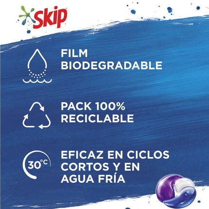 SKIP Ultimate bolsa de detergente máquina líquido 3 en 1 Máxima Eficacia bolsa 46 cápsulas