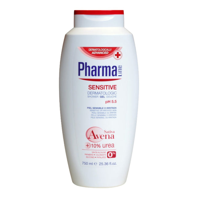 PharmaLine de Gel de ducha para pieles  sensible o irritada Sin siliconas ni parabenos 750 ml