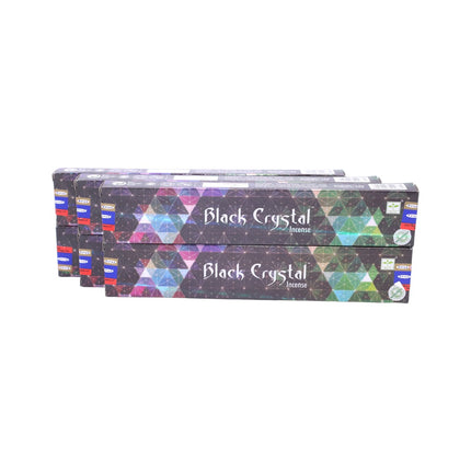 Satya Pack of 12 boxes 15g of Black Crystal Incense 