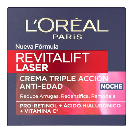 L'ORÈAL PARIS Crema de noche antiedad con Proxylane Revitalift Laser L´Oréal Paris Antiarrugas y Multicorrección 50 ml