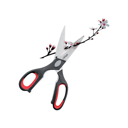 Professional Multipurpose Heavy Duty Stainless Steel Kitchen Scissors 22 cm for Small Pruning, Bottle Opener, Nut Cracker, Bottle Cap Opener, Seafood, etc. 