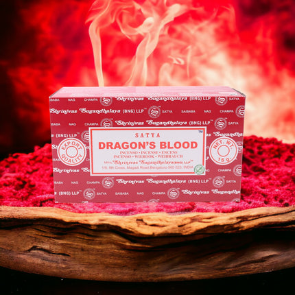 Satya Pack of 12 boxes 15g of Dragon's Blood Incense