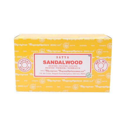 Satya Pack of 12 boxes 15g of Sandalwood Incense 