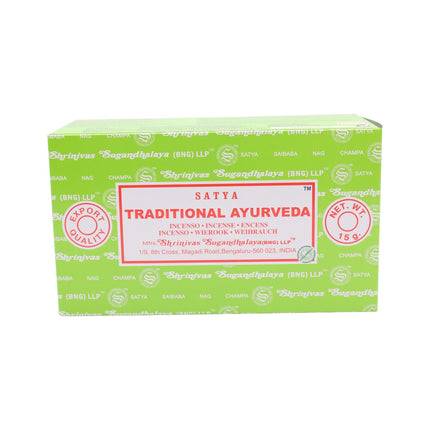 Satya Pack of 12 boxes 15g of Traditional Ayurvedic Incense 