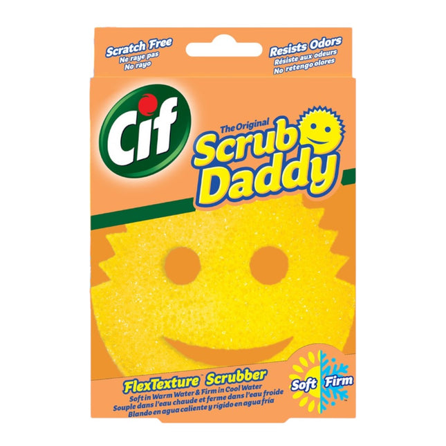 CIF The Original Scrub Daddy Cleaning Scrubber Estropajo Scrub Daddy blando en agua caliente y rígido en agua fría