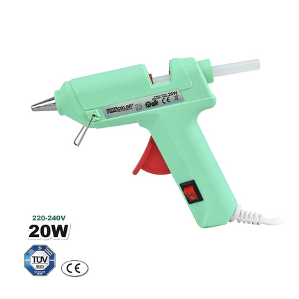 Hot Silicone Gun 20W Creative Model Glue Gun with On/Off Switch Includes 2 Silicone Sticks 2 Meter Cable DIY Crafts Handicraft Repairs