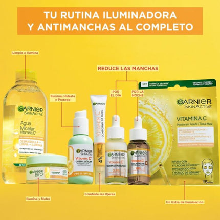 GARNIER Skin Active Vitamina C Sérum Noche Antimanchas Sérum de noche antimanchas aumenta la luminosidad y reduce líneas finas 30 ml