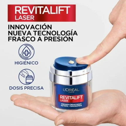 L'ORÉAL PARIS Revitalift Laser  Crema facial antiarrugas con Retinol + Niacidamida Noche 50 ml