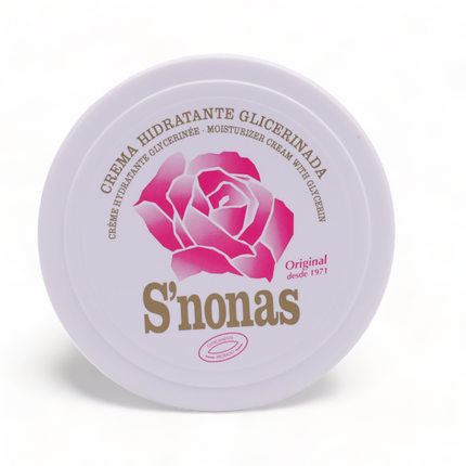 S'NONAS Crema Hidratante Glicerinada en Lata 200 ml Ideal para la Hidratación, Cuidado y Protección de todo tipo de pieles