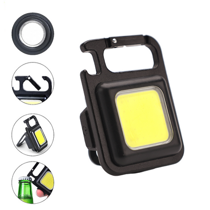 Mini Linterna LED Llavero Abrebotellas COB Linternas USB recargable Bolsillo Linternas con Magnética Abrebotellas Gancho Impermeable Mini Lámpara de Inspección para Camping Emergencia