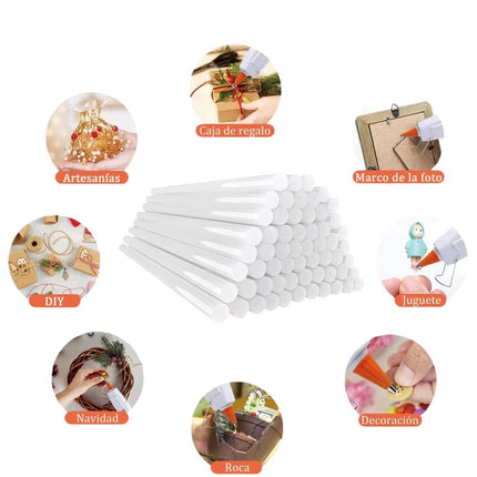 Hot Glue Sticks for Crafts - Pack of 60 Pieces Transparent Glue Sticks ø11 x 180mm for Silicone Guns 