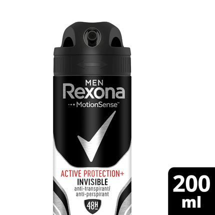 Rexona deodorant Active Protection+ Deodorant Antiperspirant Aerosol for Men Invisible 200 ml 