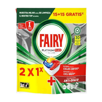 Fairy Platinum plus 30 dishwasher capsules lemon 