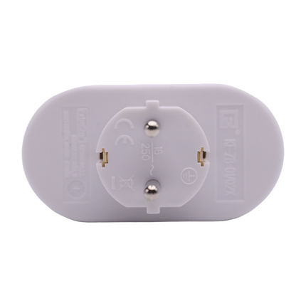 White double schuko plug MAX.3680W 16A/250V Double adapter with 2 sockets 