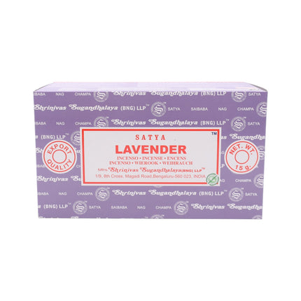 Satya Pack of 12 boxes 15g of Lavender Incense 