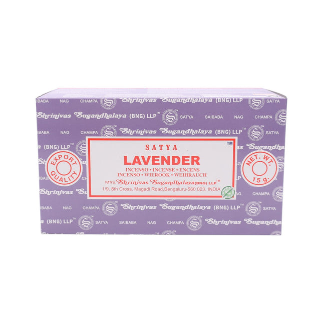 Satya Pack of 12 boxes 15g of Lavender Incense 