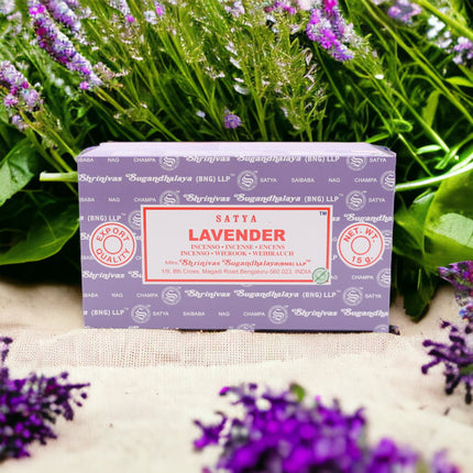 Satya Pack of 12 boxes 15g of Lavender Incense 