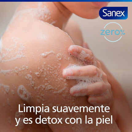 SANEX Zero% gel de baño Anti-Pollution 0% con ingredientes esenciales botella 600 ml