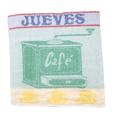 Pack of 6 Kitchen Towels 80% Cotton 20% Polyester Kitchen Towels 48 x 48 cm Weekly Kitchen Towel from Monday to Saturday 