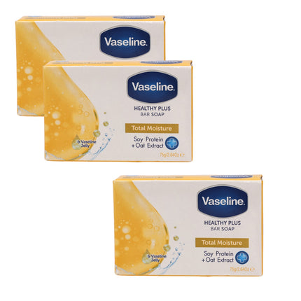 Vaseline Healthy Plus Total Moisture Soap Bar 3 x 75g 