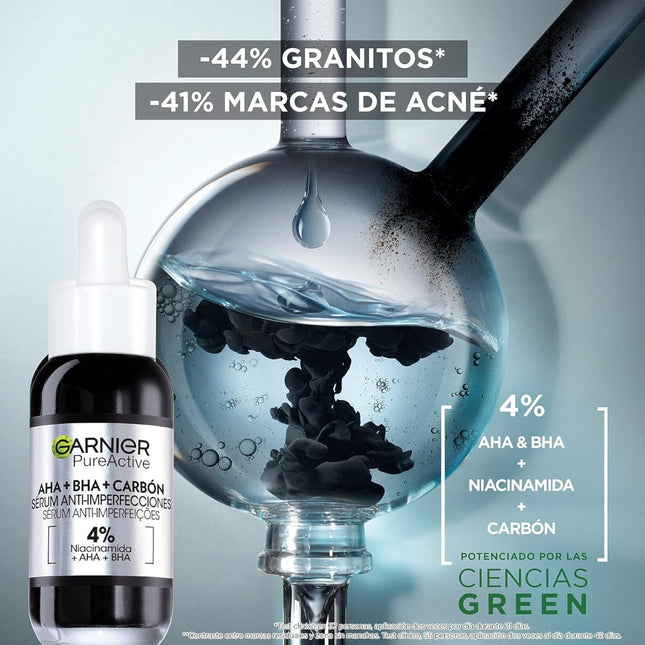 GARNIER Pure Active anti-blemish facial serum with AHA + BHA + carbon dosing with 4% Niacinamide, AHA and BHA Pure Active 30 ml 