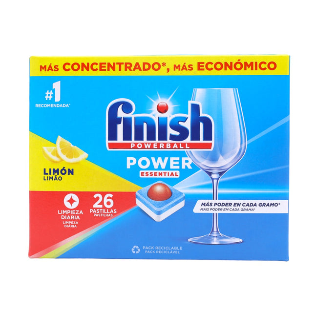 Finish Powerball Power Essential Dishwasher Tablets Box Lemon 26 Tablets 