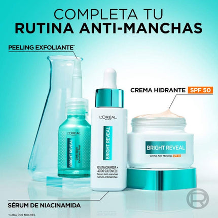 L'OREAL PARIS Bright Reveal Crema Anti-Manchas con alta protección de SPF 50 contra los rayos UVB y UVA 50 ml