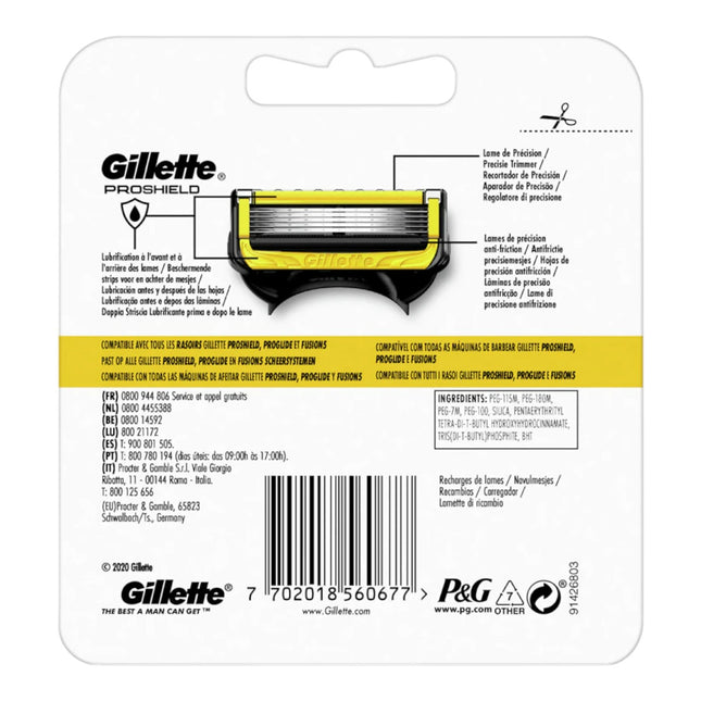 Gillette ProShield Men's Razor Blade Blister Pack, 4-Pack Replacement Blades 