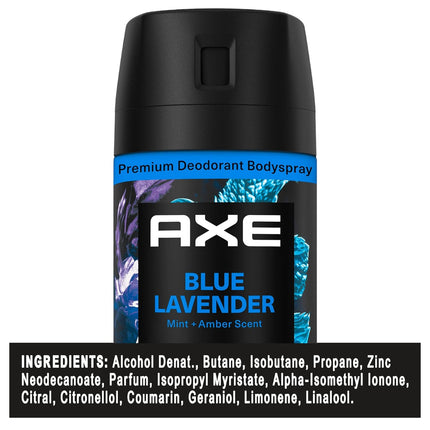 Axe Deodorant Spray 72h Blue Lavender for Men Mint and Amber Fragrance 150ml 