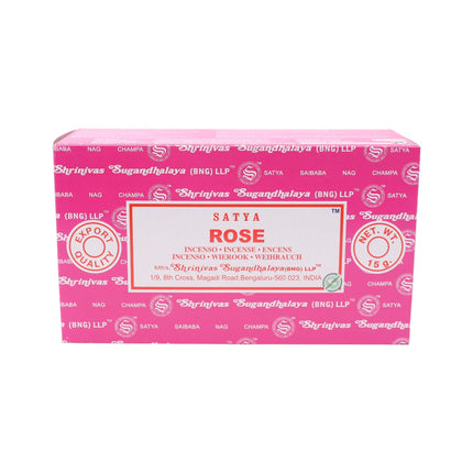 Satya Pack of 12 boxes 15g of Rose Incense 