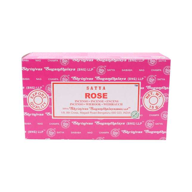 Satya Pack of 12 boxes 15g of Rose Incense 