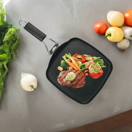 Grill Pan Folding Handle Grill Pan Grill Griller With Stripes Square Grill Pan 27x27 cm 